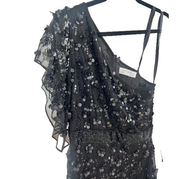 NWT Mac Duggal 93687 One Shoulder Beaded Embellished Asymmetrical Hem $598‎ - Picture 7 of 8
